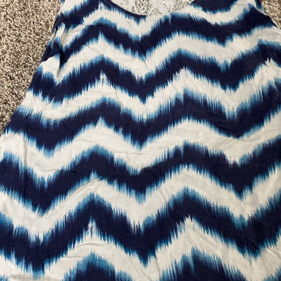 MUDD White and blue patterned striped tank top - Picture 2 of 6